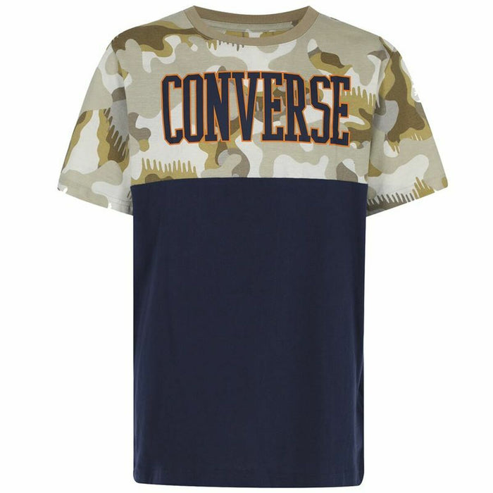 Tricou cu Mânecă Scurtă pentru Copii Converse Blocked Camo Bleumarin