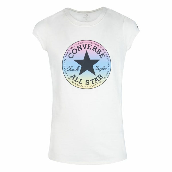Tricou cu Mânecă Scurtă pentru Copii Converse Chuck Patch GFX Alb