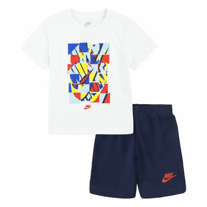 Set Sport pentru Copii Nike Nsw Add Ft Short Albastru Alb Multicolor 2 Piese