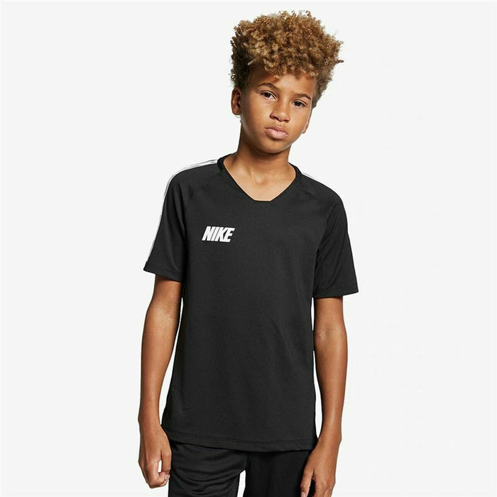 Tricou cu Mânecă Scurtă pentru Copii Nike Breathe Dri-FIT Squad Negru