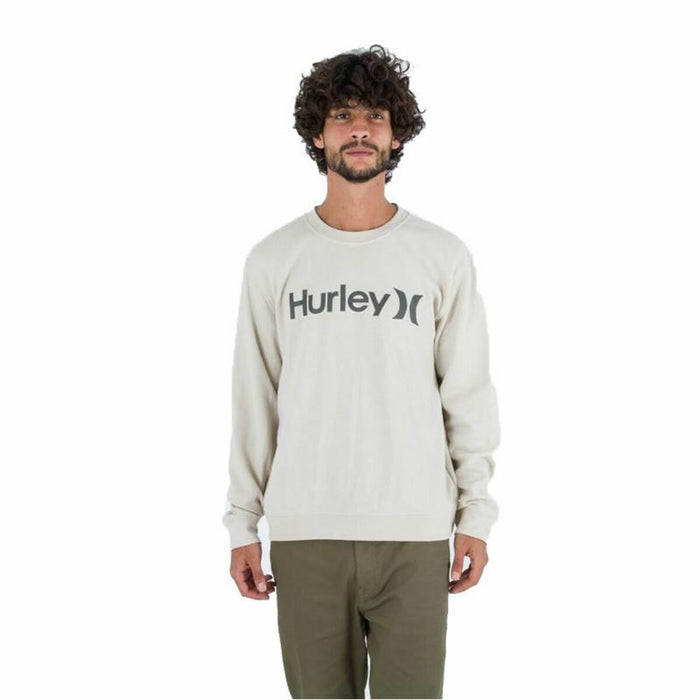 Hanorac fără Glugă Bărbați Hurley One&Only Solid Alb cald