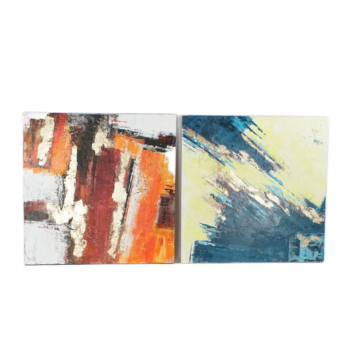 Tablou DKD Home Decor 99,5 x 3,5 x 99,5 cm Abstract Modern (2 Unități)