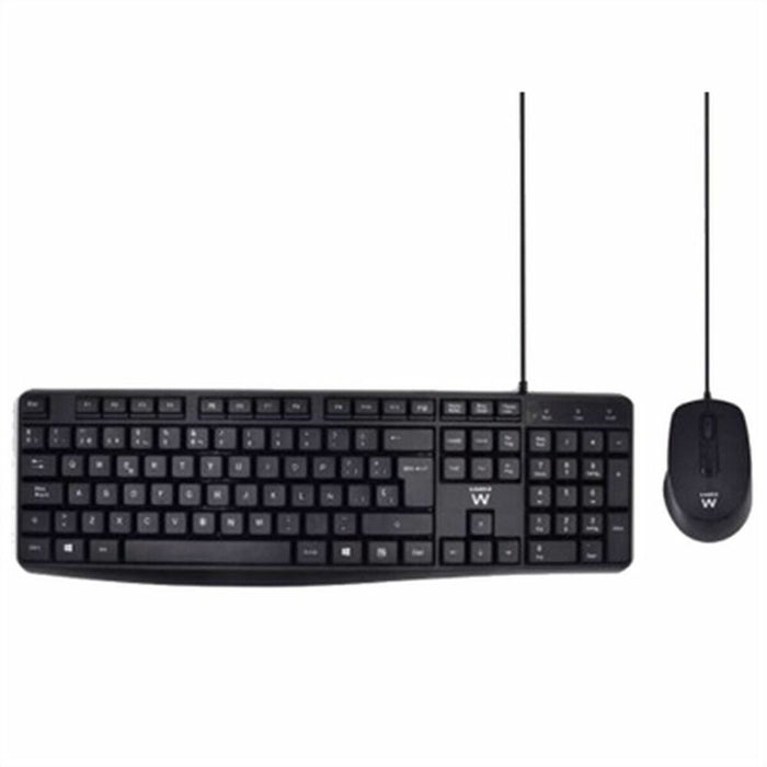 Tastatură și Mouse Ewent EW3006 Negru Qwerty Spaniolă
