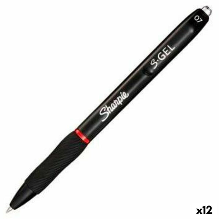 Pix cu gel Sharpie S-Gel Retractabil Roșu 0,7 mm (12 Unități)