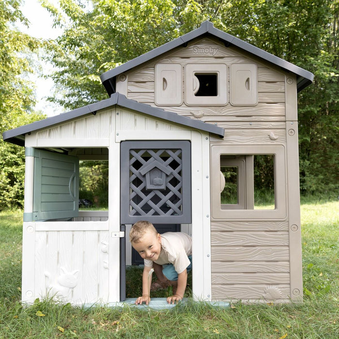 Casă pentru Copii de Joacă Smoby GREEN EVO FRIENDS HOUSE 175,4 x 114,3 x 162 cm