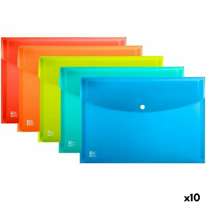 Dosar Servietă Oxford Urban Multicolor A3 polipropilenă Broșă (10 Unități)