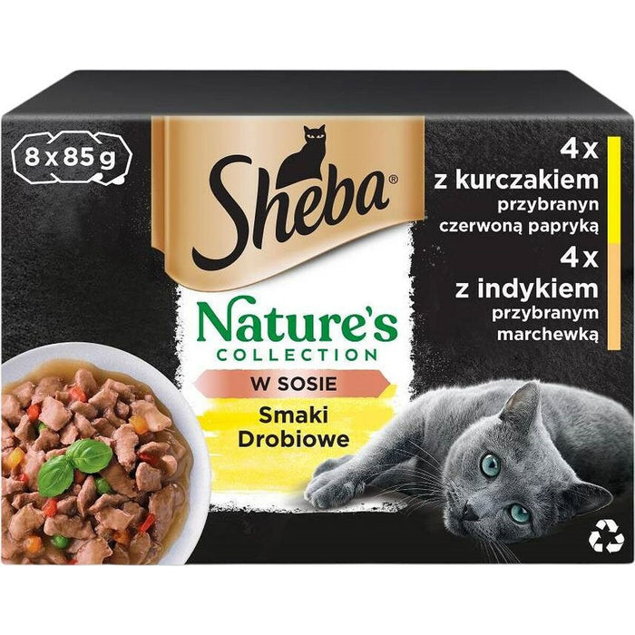 Mâncare pentru pisici Sheba Nature's Collection Poultry Flavors Pui Curcan 8 x 85 g