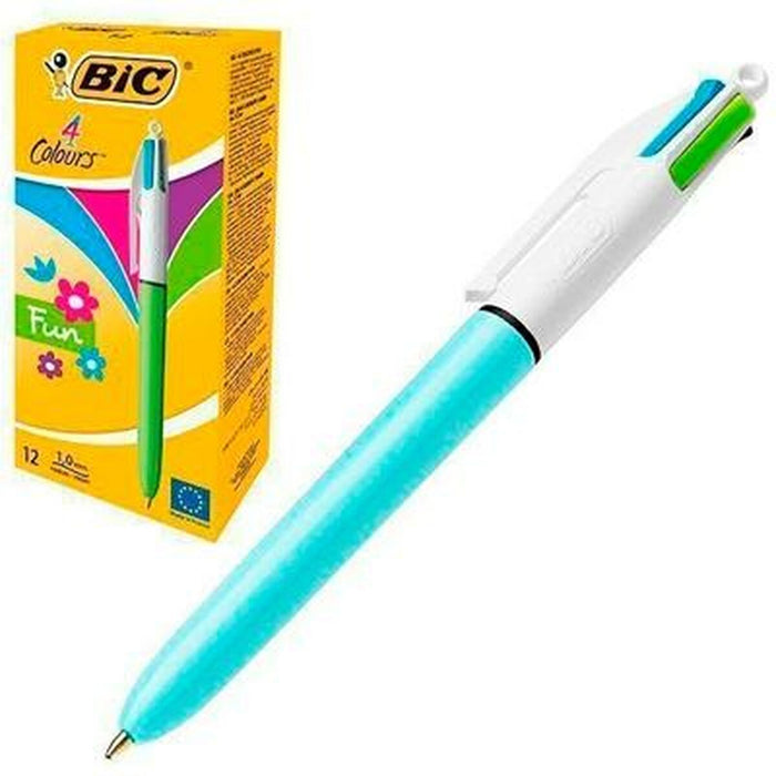 Set de Pixuri Bic Fun Albastru Alb (12 Piese)