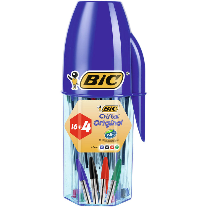 Stilou cu cerneală lichidă Bic 929081 1 mm Albastru Multicolor (20 Unități)