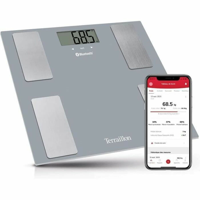 Cântar Digital de Baie Terraillon Smart Connect Gri