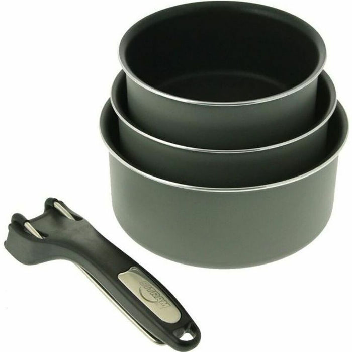 Cratițe Sitram Gri Antracit Metal Aluminiu 3 Piese Ø 18 cm Ø 20 cm Ø 16 cm