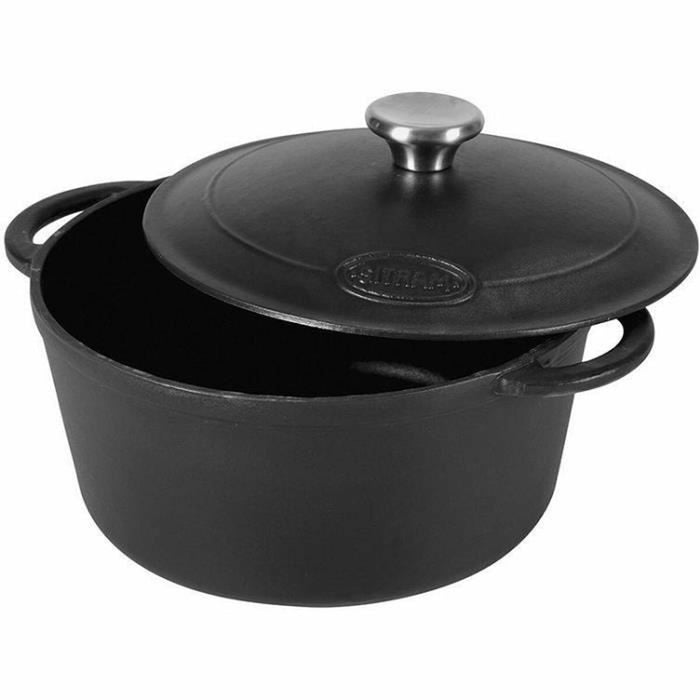 Crăticioară Sitram Ø 24 x 12 cm Negru 4 L Fier turnat