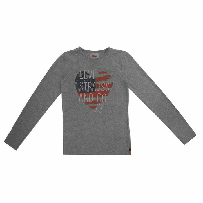 Tricou cu Mânecă Lungă pentru Copii Levi's Fille Gri închis