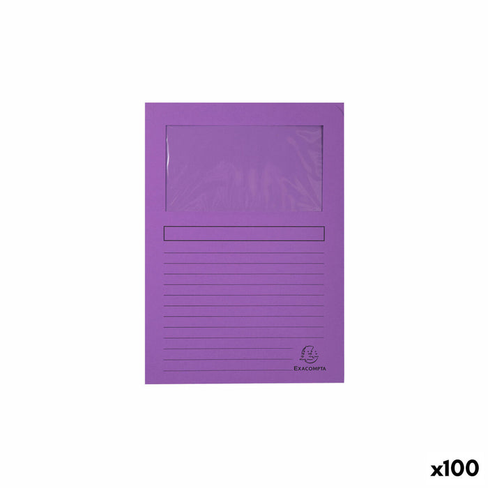 Sertar de îndosariere Exacompta Forever Fereastră transparentă Violet A4 100 Piese