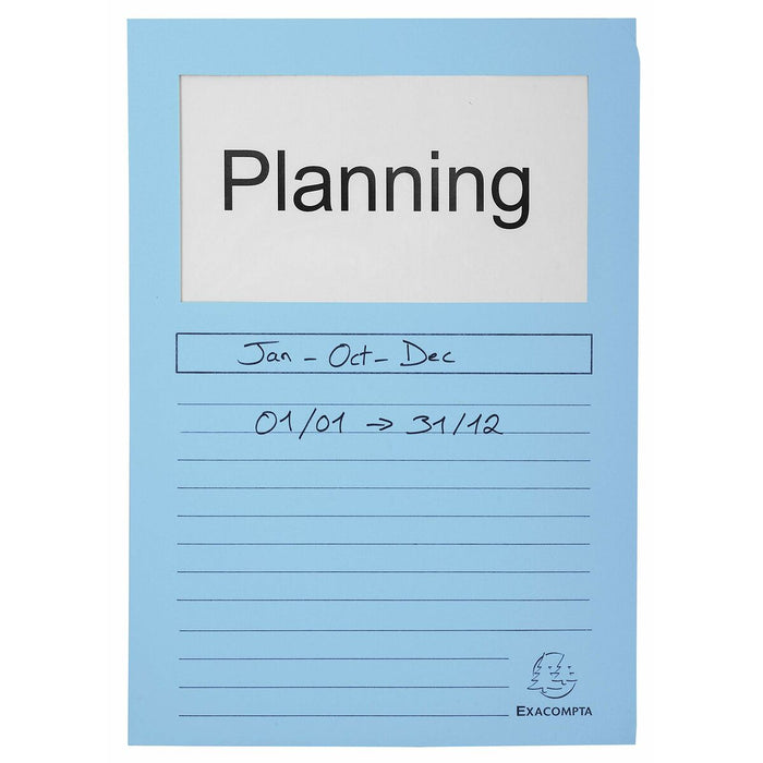 Sertar de îndosariere Exacompta Super Fereastră transparentă Albastru deschis A4 100 Piese