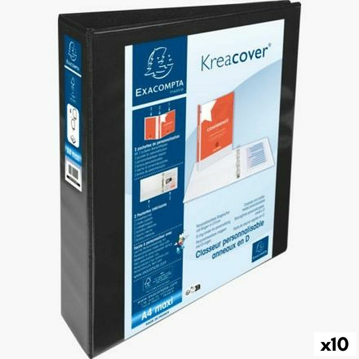 Biblioraft Exacompta Kreacover Negru A4+ Personalizabil (10 Unități)