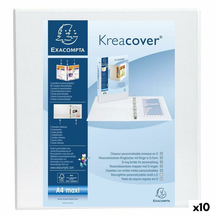 Biblioraft Exacompta Kreacover Alb A4+ Personalizabil (10 Unități)