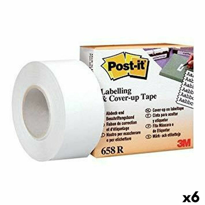 Bandă Adezivă Post-it 658R Alb 25,4 mm x 17,7 m (6 Unități)