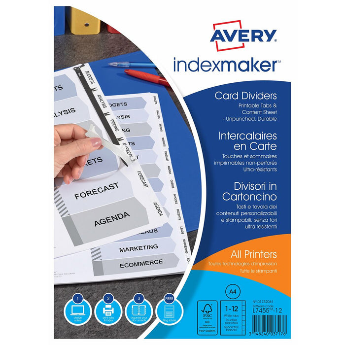 Separatoare Avery 1732061 Alb Carton (1 Unități)