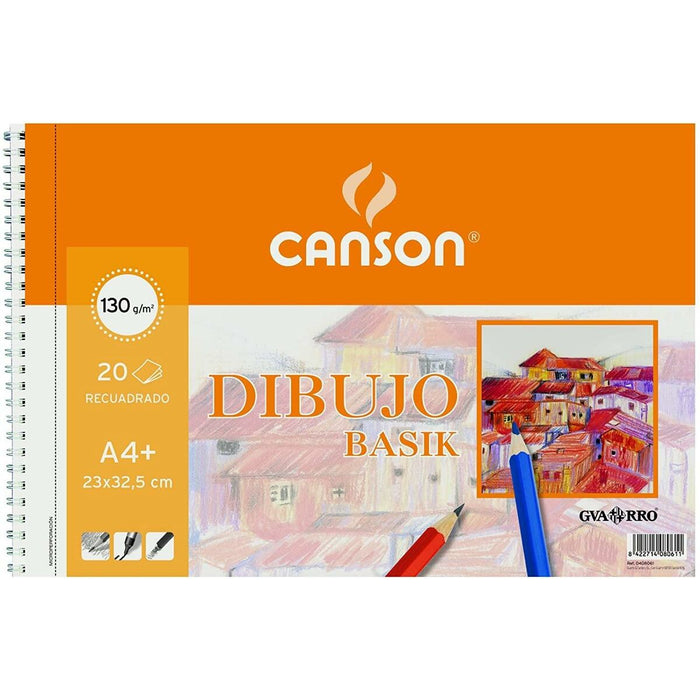 Bloc de schițe Canson Basik Cu ramă Micro perforat 130 g/m²