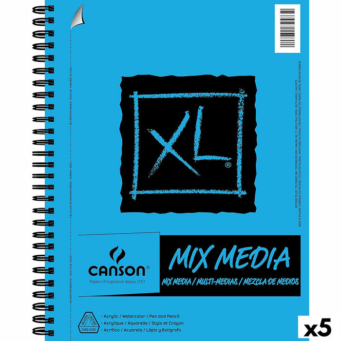 Bloc de schițe Canson XL Mix Media Alb A4 Hârtie 5 Unități 30 Frunze 300 g/m²
