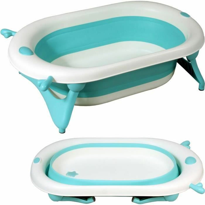 Cadă de baie Looping Albastru Alb 50 x 81,5 x 23,5 cm Pliabil