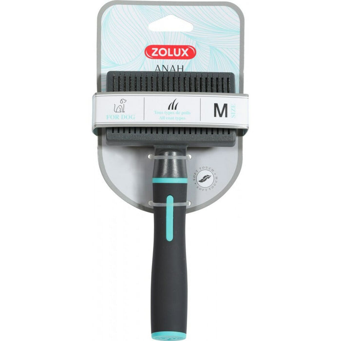 Perie Pentru Câini Zolux Anah Среда Retractabil Turquoise Negru/Albastru