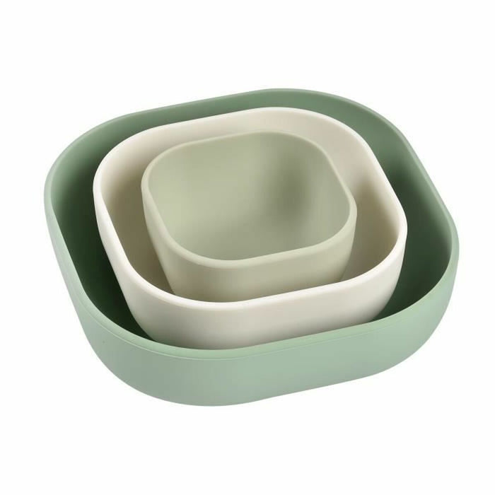 Set de recipiente pentru mâncare de bebe Béaba 3 Piese Silicon Verde