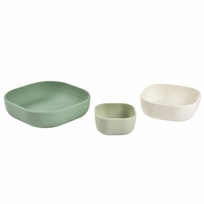 Set de recipiente pentru mâncare de bebe Béaba 3 Piese Silicon Verde