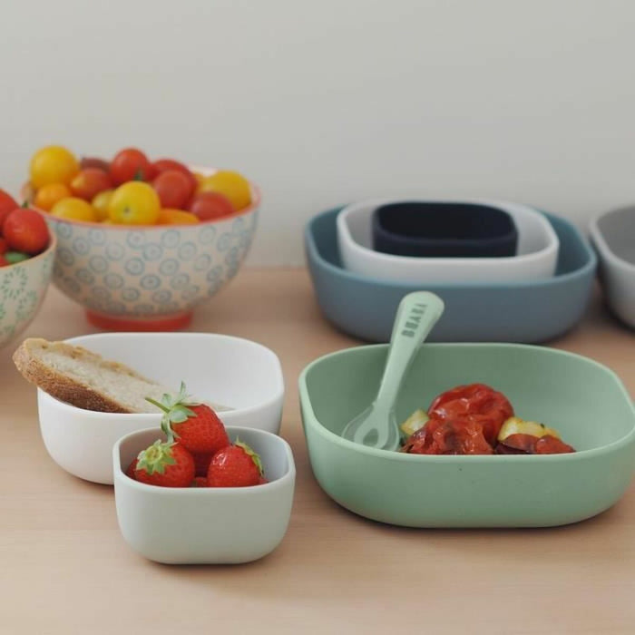 Set de recipiente pentru mâncare de bebe Béaba 3 Piese Silicon Verde