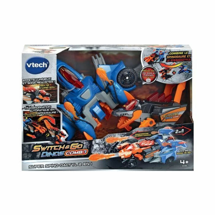 Super Robot Transformabil Vtech Switch & Go Dinos Combo: SUPER SPINO-DACTYL 2 IN 1 Dinozaur