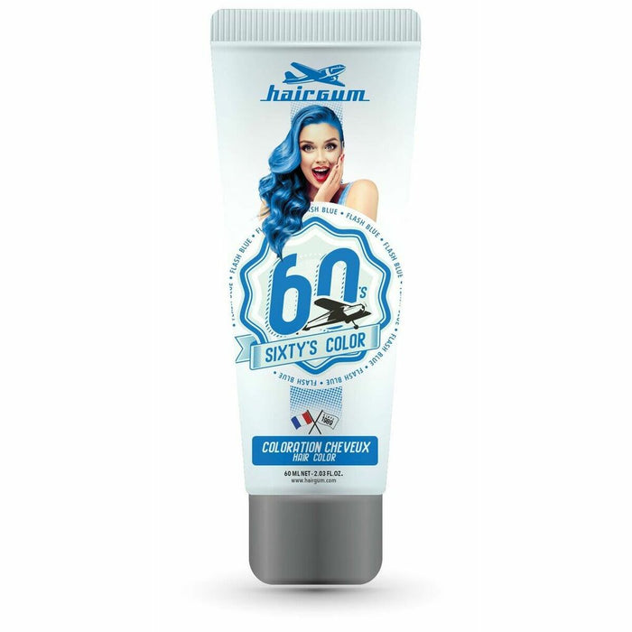 Pusiau laikinas dažas Hairgum Sixty's Color flash blue (60 ml)