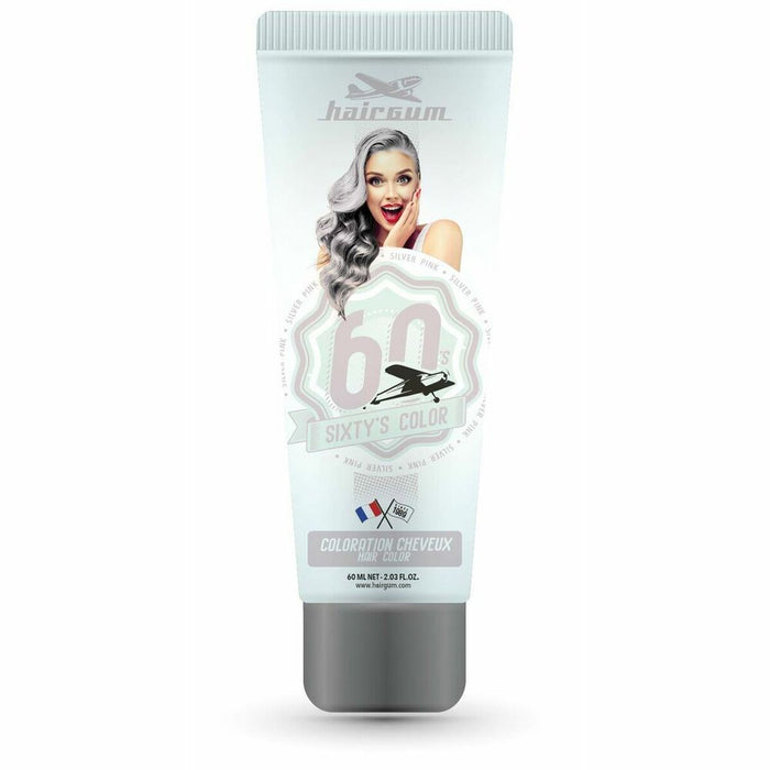 Pusiau laikinas dažas Hairgum Sixty's Color silver pink (60 ml)
