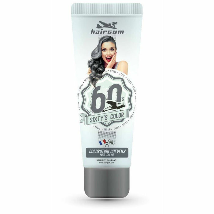 Pusiau laikinas dažas Hairgum Sixty's Color Oțel (60 ml)