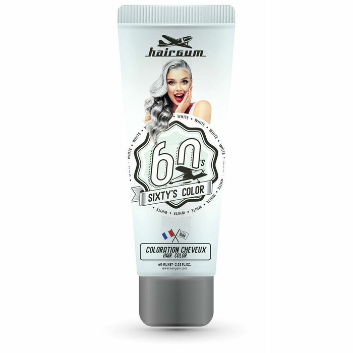 Pusiau laikinas dažas Hairgum Sixty's Color Alb (60 ml)