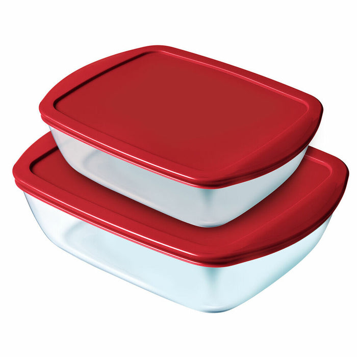 Set de Cutii pentru Prânz Pyrex Cook & Store Geam Roșu (2 pcs)
