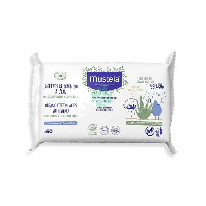 Șervețele To Cotton Water Mustela 1992055 60 ml (60 uds)