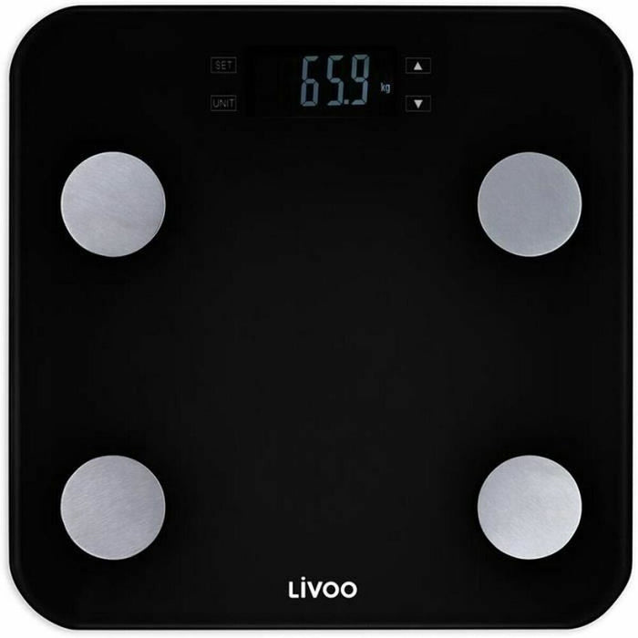 Cântar Digital de Baie Livoo DOM427N Negru Sticlă Temperată 180 kg