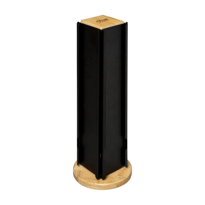 Suport pentru 24 capsule de cafea Secret de Gourmet Noir Kitchen Negru Metal Bambus (11,5 x 11,5 x 35 cm)