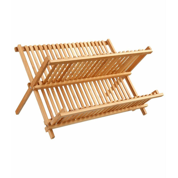 Scurgător de Vase pentru Chiuvetă 5five Pliabil Natural Bambus (42 x 33,5 x 25,5 cm)