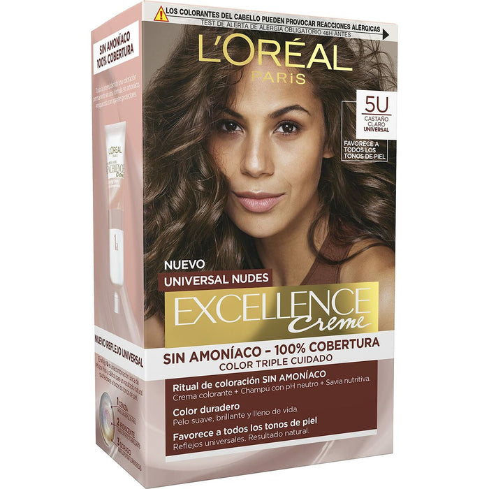 Vopsea Permanentă L'Oreal Make Up Excellence Castaniu Deschis