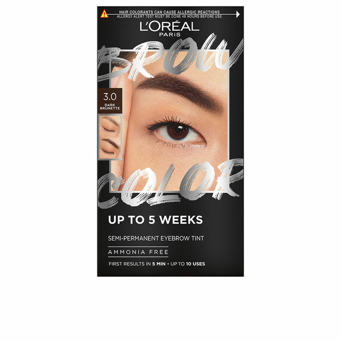 Vopsea pentru Sprâncene L'Oreal Make Up BROW COLOR Nº 3.0 Dark brunette Semi-permanent 4 Piese