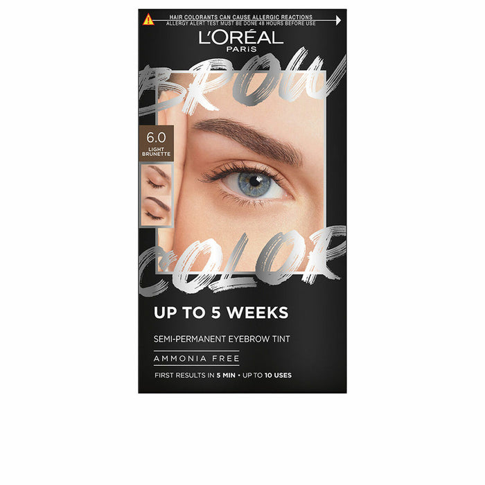 Vopsea pentru Sprâncene L'Oreal Make Up BROW COLOR Nº 6.0 Light brunette Semi-permanent 4 Piese