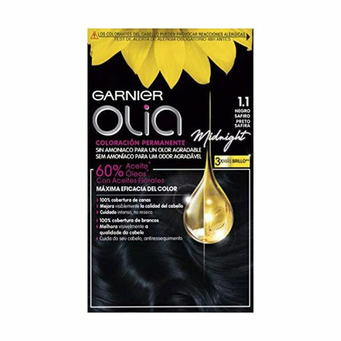 Vopsea Permanentă Garnier Olia Fără amoniac Nº 1,10 Black Sapphire