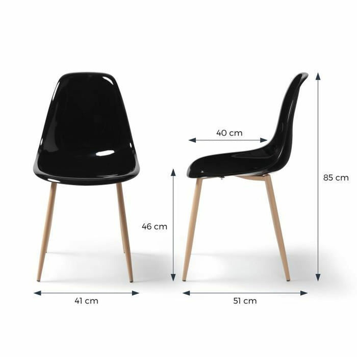 Scaun de Sufragerie Clody 6 Unități Negru 47 x 54 x 84 cm