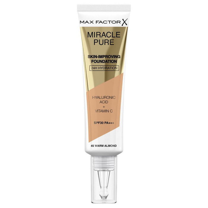 Bază de machiaj cremoasă Max Factor Miracle Pure Nº 45 Warm almond Spf 30 30 ml