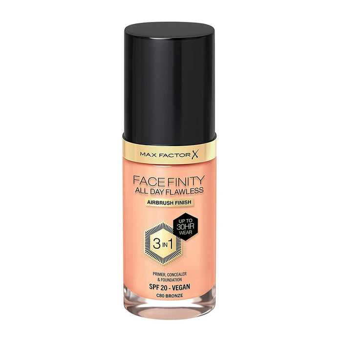 Bază de machiaj cremoasă Max Factor Facefinity 3 în 1 Spf 20 Nº 80 Bronze 30 ml