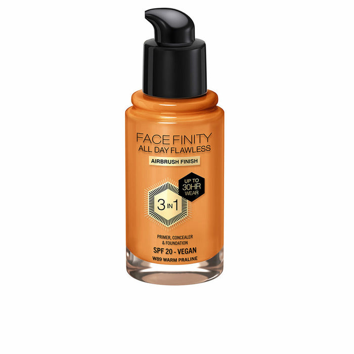 Bază de machiaj cremoasă Max Factor Face Finity All Day Flawless 3 în 1 Spf 20 Nº W89 Warm praline 30 ml