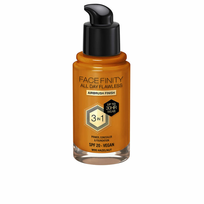 Bază de machiaj cremoasă Max Factor Face Finity All Day Flawless 3 în 1 Spf 20 Nº W95 Hazelnut 30 ml