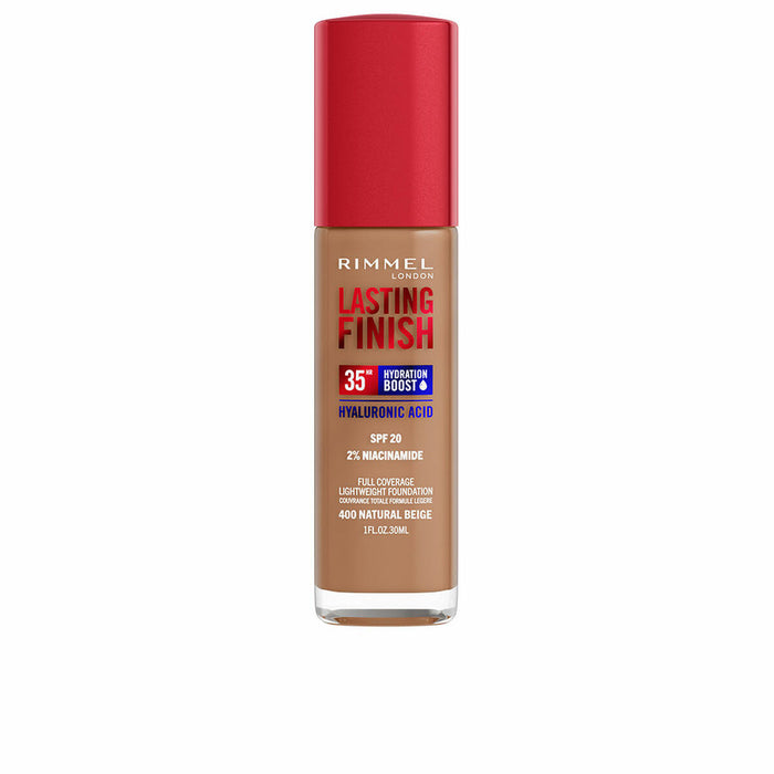Fond de Ten Fluid Rimmel London Lasting Finish Nº 400 Natural Beige Spf 20 30 ml